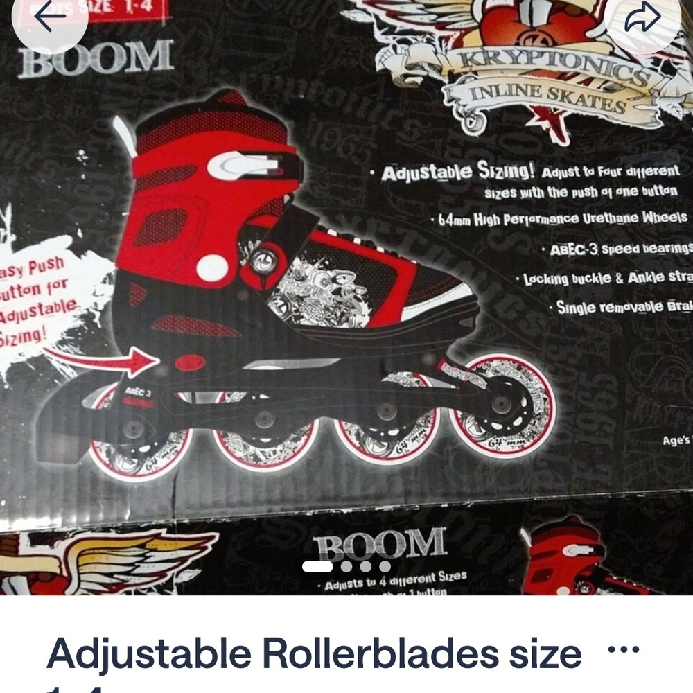 Kryptonics Red and Black Inline Skates
